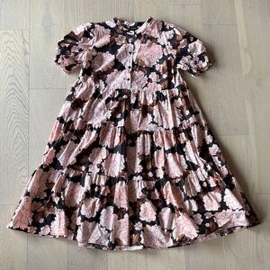 Floral Pink and Black Dress